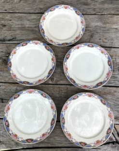 5 assiettes à dessert digoin - art déco
