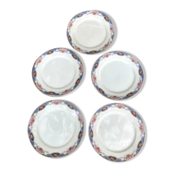 5 assiettes à dessert digoin - art déco