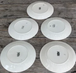 5 assiettes à dessert digoin - art déco