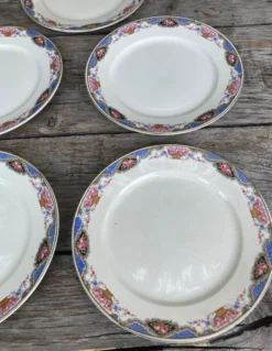 5 assiettes à dessert digoin - art déco
