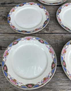 5 assiettes à dessert digoin - art déco