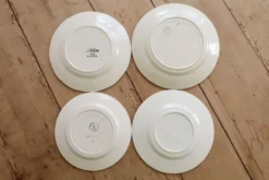 4 assiettes à dessert dépareillées vintage faïence fleurie – Lot Rosie