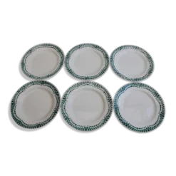 6 assiettes à dessert en céramique