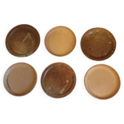 6 assiettes à dessert en grès