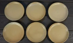 6 assiettes à dessert en grès Poterie Auger
