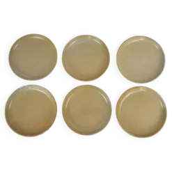 6 assiettes à dessert en grès Poterie Auger