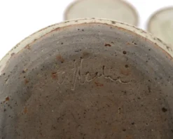 Assiettes à dessert en grès pyrité de Gustave Tiffoche céramique années 70