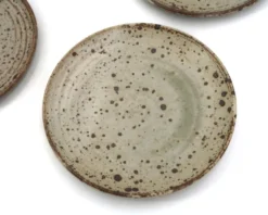 Assiettes à dessert en grès pyrité de Gustave Tiffoche céramique années 70