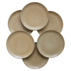 6 assiettes à dessert en grès vintage