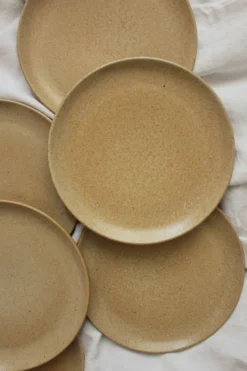 6 assiettes à dessert en grès vintage