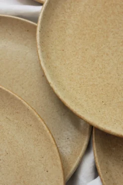 6 assiettes à dessert en grès vintage