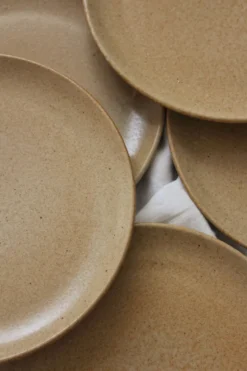 6 assiettes à dessert en grès vintage