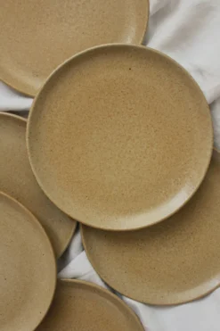 6 assiettes à dessert en grès vintage