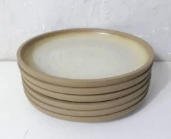 6 assiettes à dessert en grès vintage