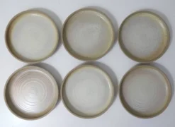 6 assiettes à dessert en grès vintage