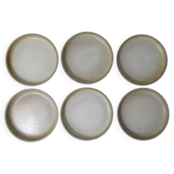 6 assiettes à dessert en grès vintage