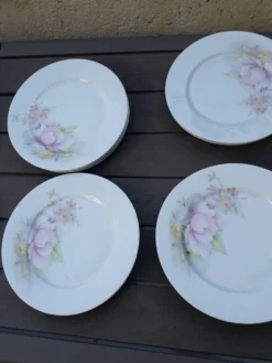 10 assiettes à dessert en porcelaine de Limoges France