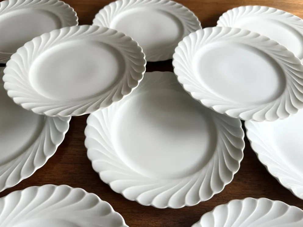 10 assiettes à dessert en porcelaine de Limoges Haviland modèle Torse