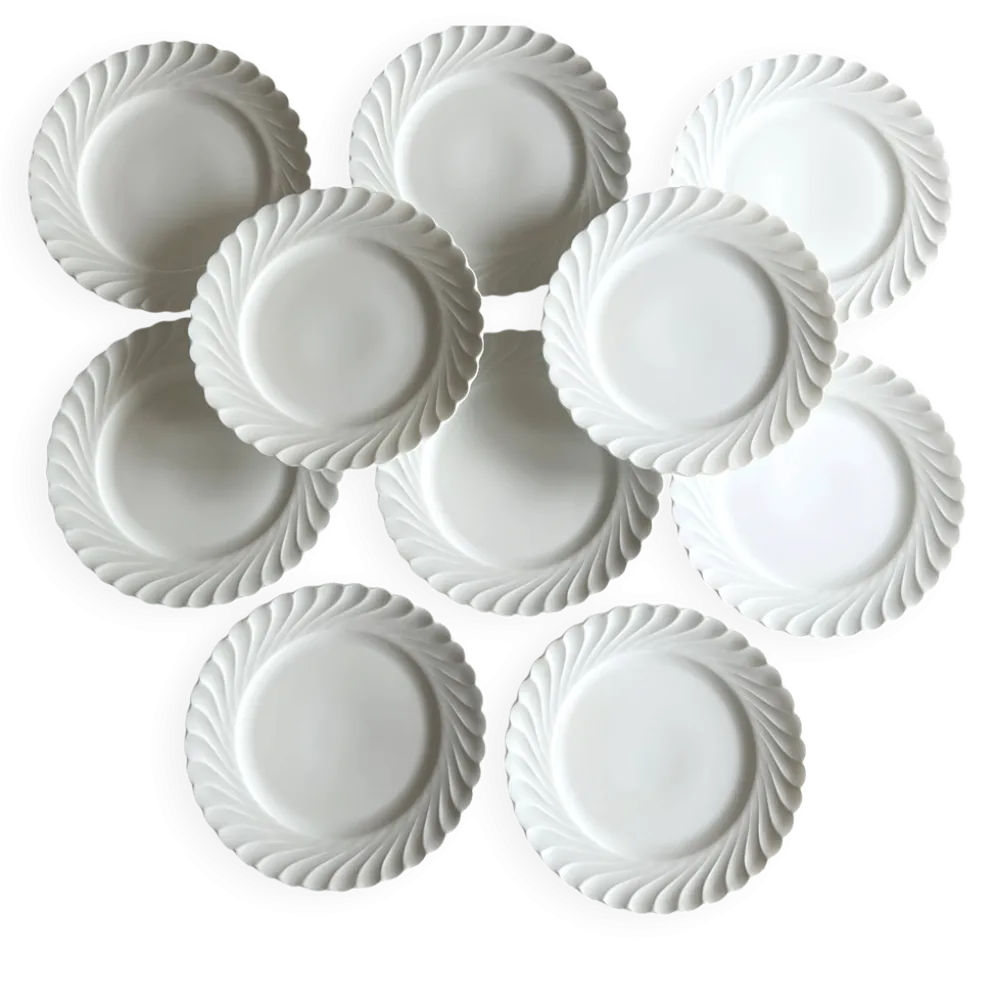 10 assiettes à dessert en porcelaine de Limoges Haviland modèle Torse