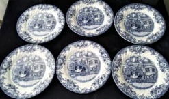 6 Assiettes à dessert en porcelaine Anglaise Johnson Bros