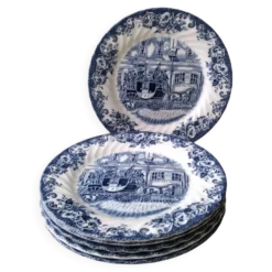 6 Assiettes à dessert en porcelaine Anglaise Johnson Bros