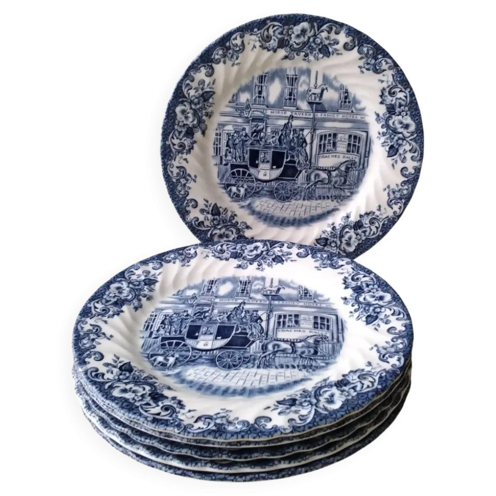 6 Assiettes à dessert en porcelaine Anglaise Johnson Bros
