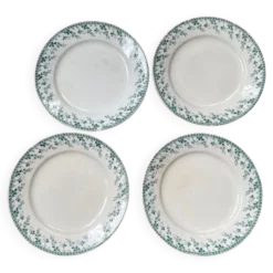 4 assiettes à dessert en porcelaine opaque de Gien modèle Montigny