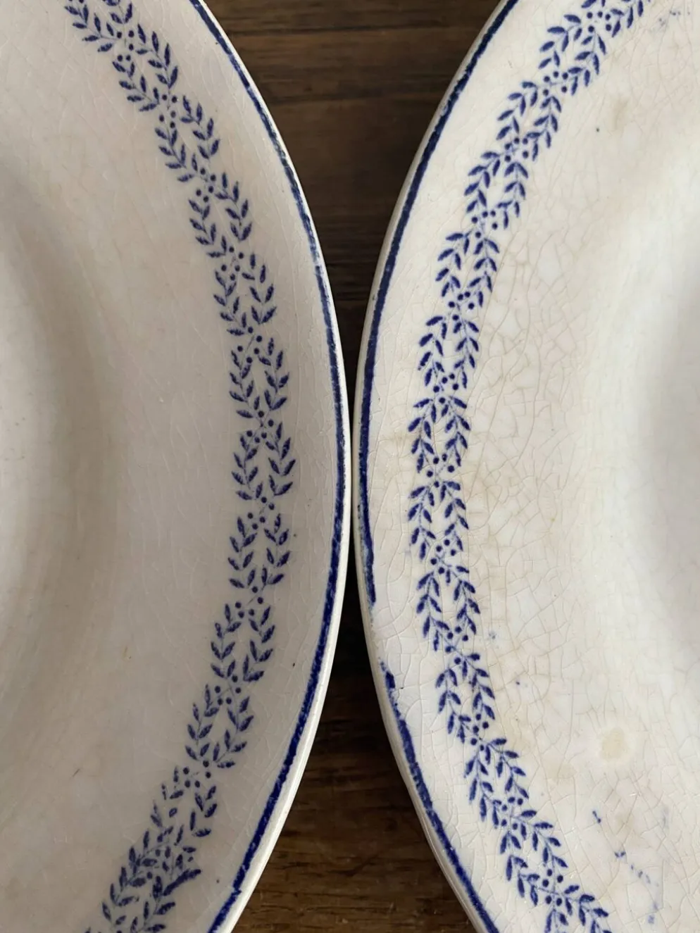 Assiettes à dessert en terre d efer Creil et Montereau service Reuil
