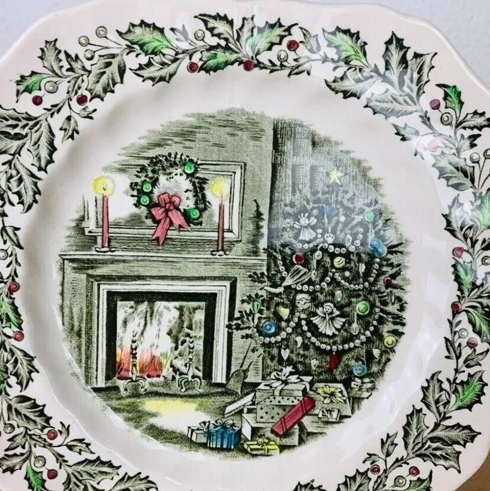 4 assiettes à dessert et tasses Merry Christmas Johnson Bros