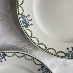 6 assiettes dessert faïence ancienne Saint Amandinoise