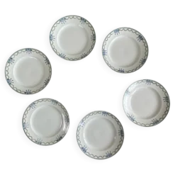 6 assiettes dessert faïence ancienne Saint Amandinoise