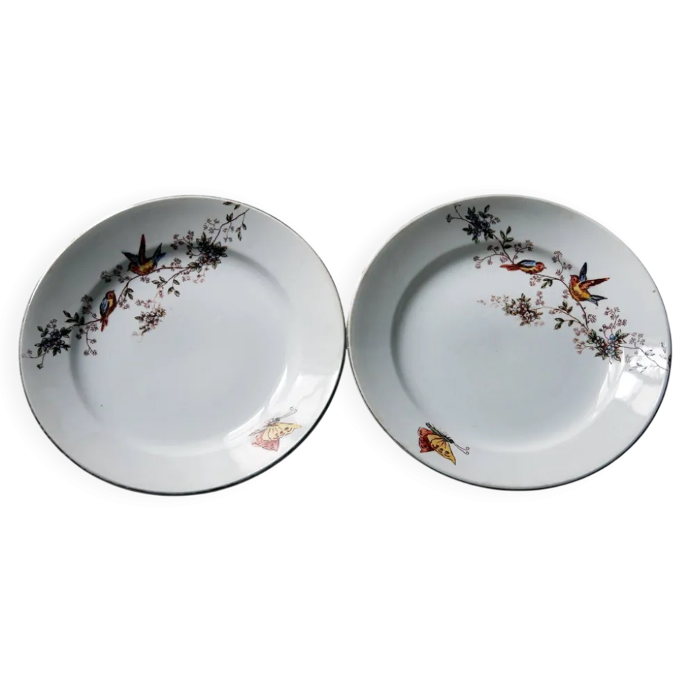 2 Assiettes à dessert Faïence d'Onnaing Nord de la France
