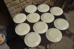 11 assiettes à dessert "fleur" vintage