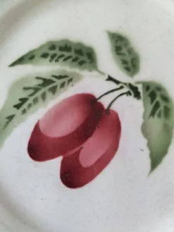 4 assiettes à dessert fruits d’été vintage
