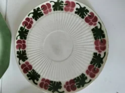 4 assiettes à dessert fruits d’été vintage