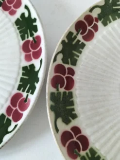 4 assiettes à dessert fruits d’été vintage