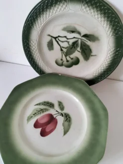 4 assiettes à dessert fruits d’été vintage