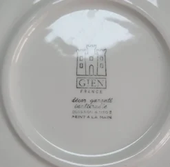 Assiettes à Dessert Gien Vintage – Décor Tournesol Orange 70s -Lot de 5