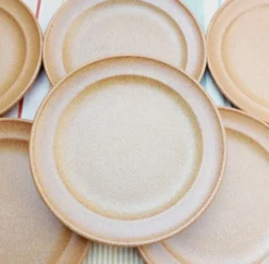 Assiettes à dessert grès moucheté