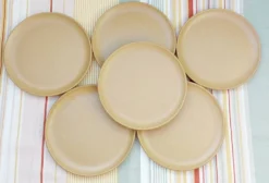 Assiettes à dessert grès moucheté Sarreguemines Fermette