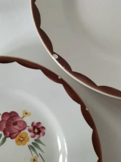 6 assiettes à dessert HBCM Montereau modèle Huguette