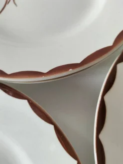 6 assiettes à dessert HBCM Montereau modèle Huguette