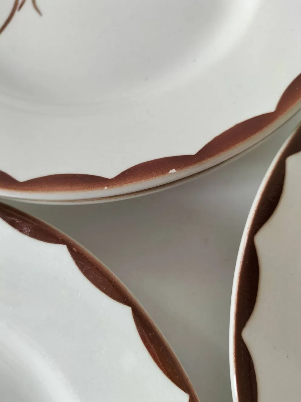 6 assiettes à dessert HBCM Montereau modèle Huguette
