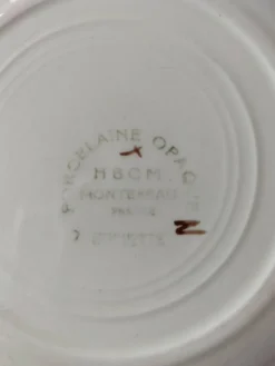 6 assiettes à dessert HBCM Montereau modèle Huguette