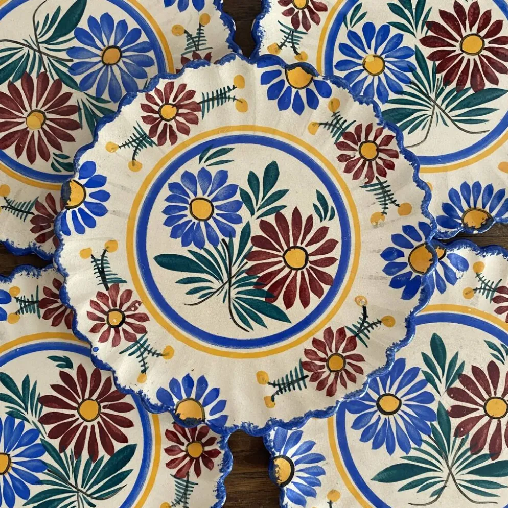 Assiettes à dessert Henriot Quimper , Faïence peinte à la main