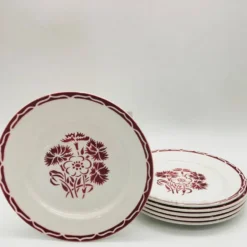 6 Assiettes à dessert KG Lunéville. Modèle « Annecy »