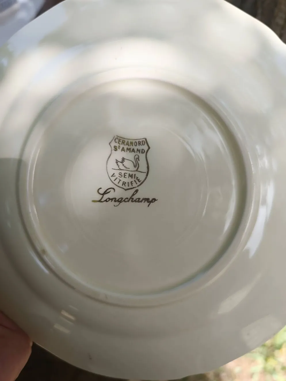 Assiettes à dessert "Longchamp" – Ceranord St Amand – Décor Équestre
