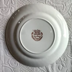 6 assiettes dessert marron et blanche Ridgway
