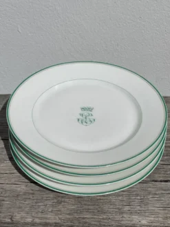4 assiettes à dessert monogrammées