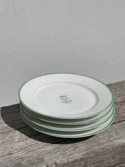 4 assiettes à dessert monogrammées